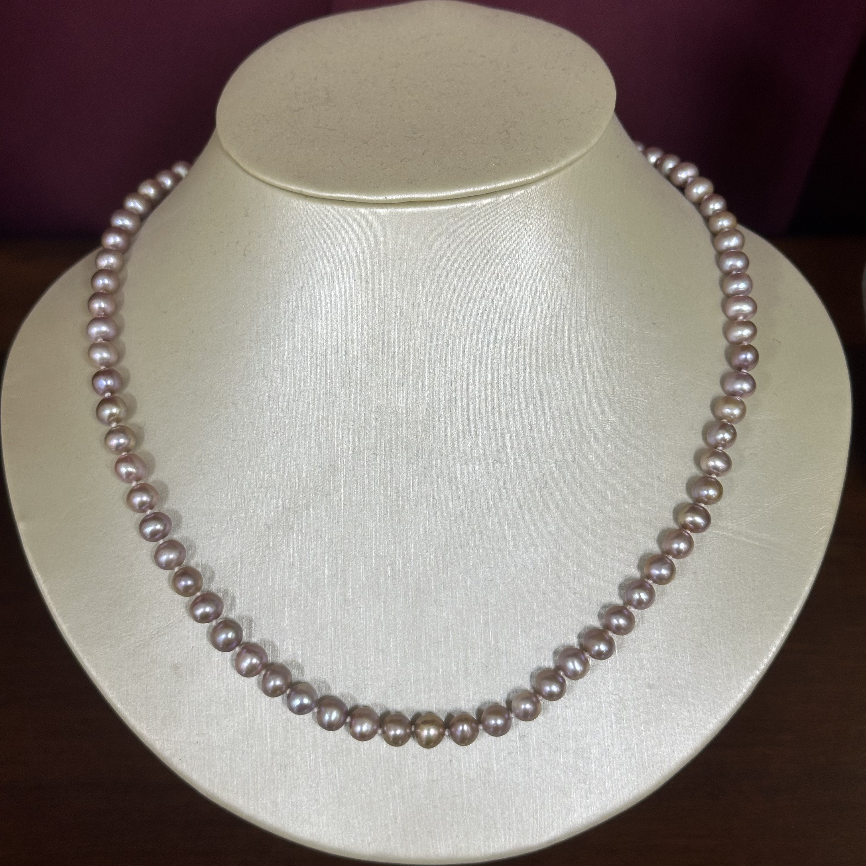 ANGEPERLE/天使之泪淡水珍珠紫珠无核项链S925银5.5-6mm