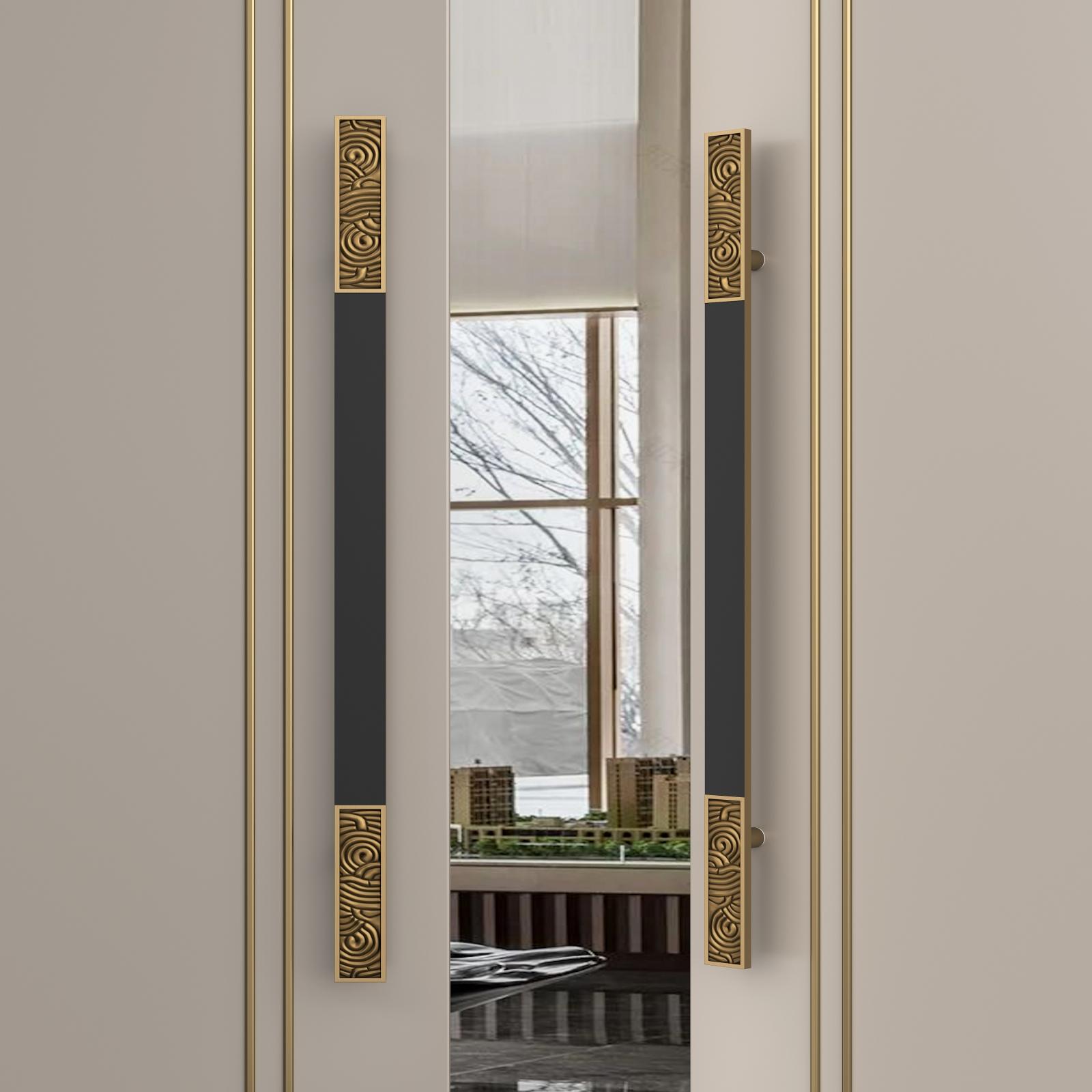 唐鹿原创原生铝精雕中式大门拉手