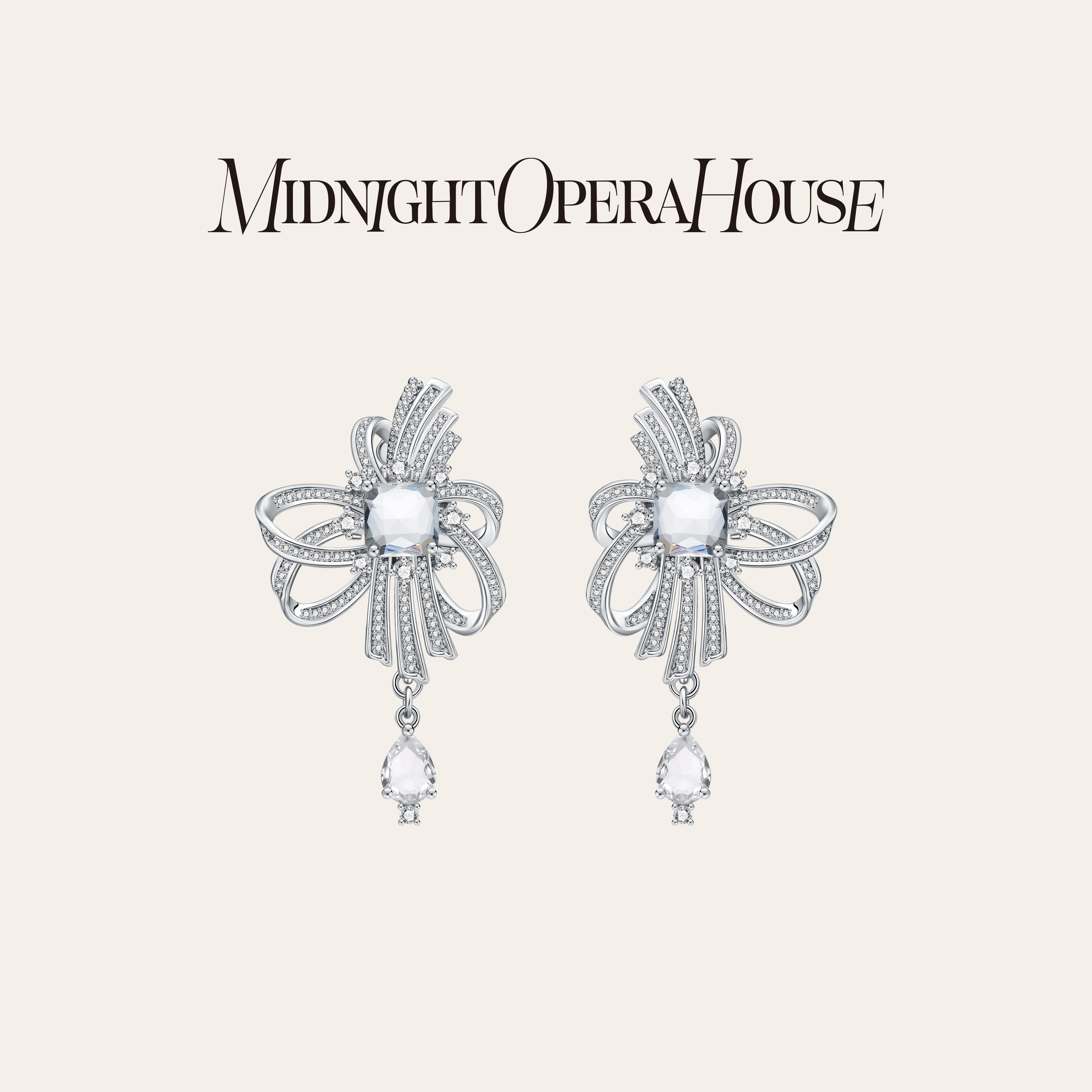 【陈都灵同款】MOH ICON·水晶缎带耳环蝴蝶结女款耳钉耳夹礼物
