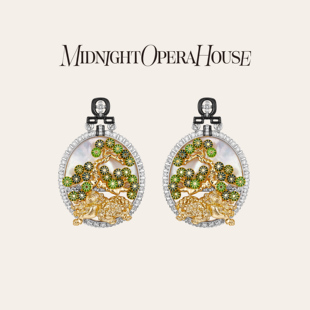 耳饰 MOH年度金标系列金福狮耳环珐琅贝母窗景新中式 朱珠共创