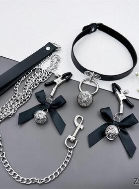 choker铃铛项圈女颈带黑
