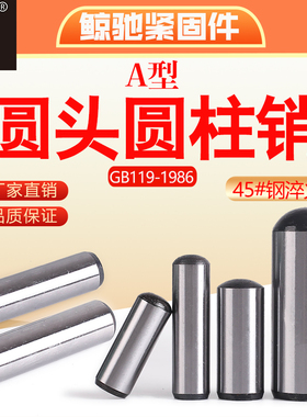 球头圆柱销45号钢淬火GB119实心圆头销钉a型圆柱销m6m10m16m20m30