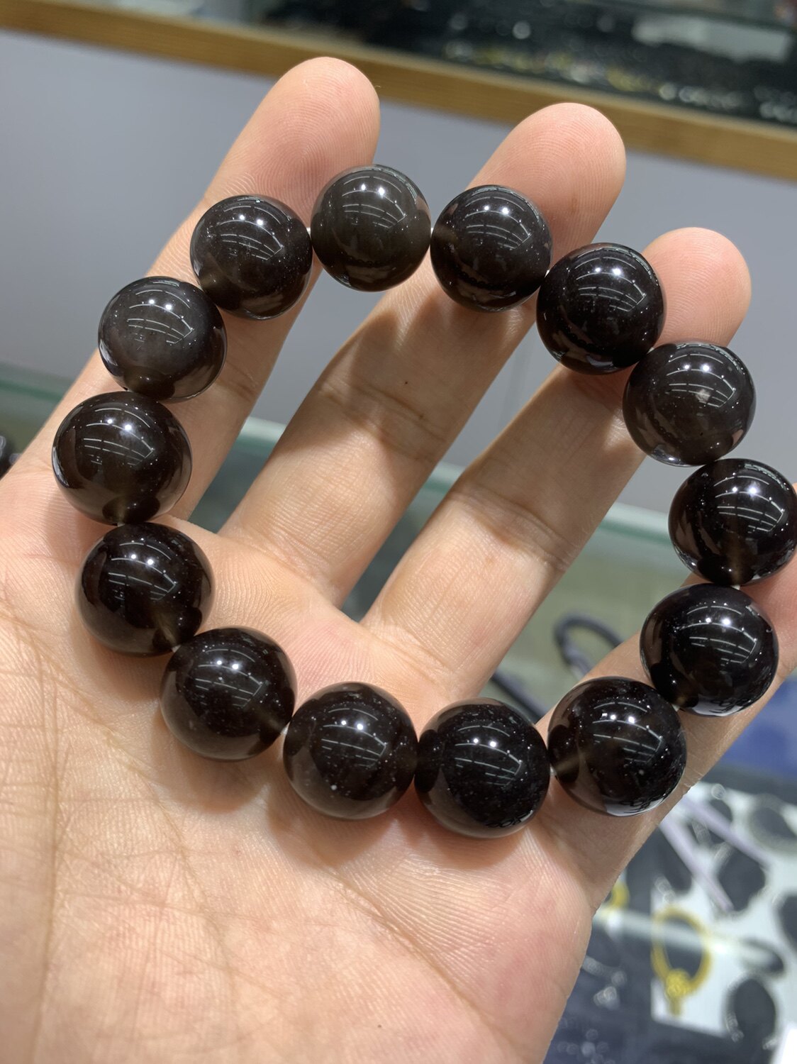 玻璃陨石手串DIY简约男女图片