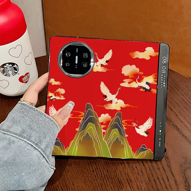 山峰祥云飞鹤适用华为matex6手机壳新款折叠屏matex5国风