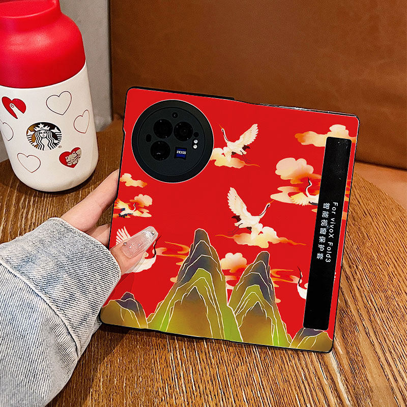 山峰祥云飞鹤适用vivoxfold3手机壳新款xfold3pro