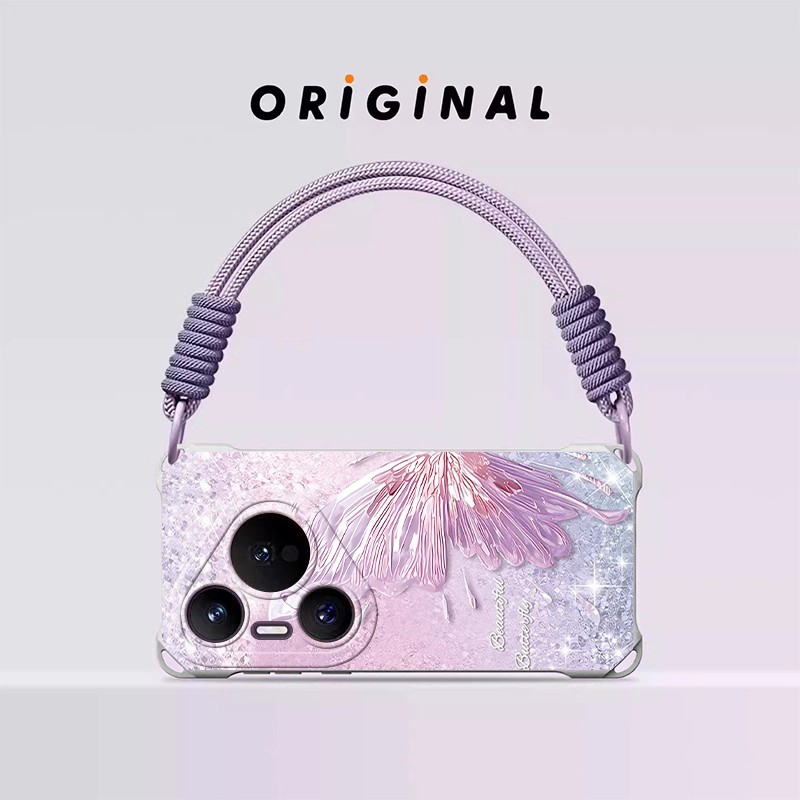 适用华为pura80pro手机壳p70女新款全包p60带短手绳huawei长挂绳斜挎pura70pro+背带高级感防摔80ultra保护套
