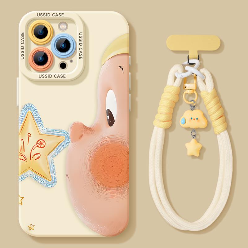 适用苹果16pro手机壳新款iphone16星星14plus带挂绳x可爱11硅胶12全包13pro防摔15女15pro套16promax