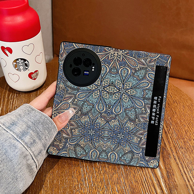 vivoxfold3手机壳复古花纹皮套