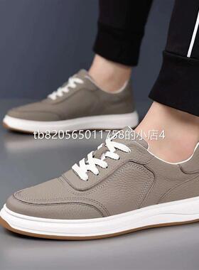 宏嫩行政皮鞋香港超人气缓震鞋2026新款头层牛皮男鞋透气小白鞋子