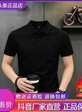 北嘉服饰轻奢桑蚕丝夏季新款男士POLO纯色休闲短袖卫衣凉爽弹力