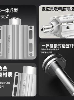 WTHD维腾鸿雕木工机械开料机30mm活塞杆定位气缸带飞边阻挡气缸