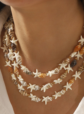 新款夏季民族风跨境外贸项饰海螺