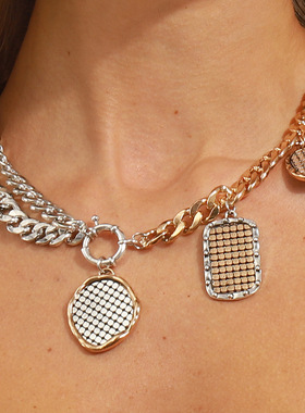 跨境新款复古风摩登项链个性轻奢