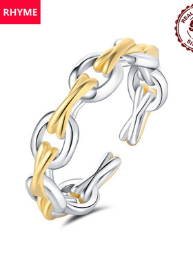 跨境批发爆款S925纯银分色镶石链