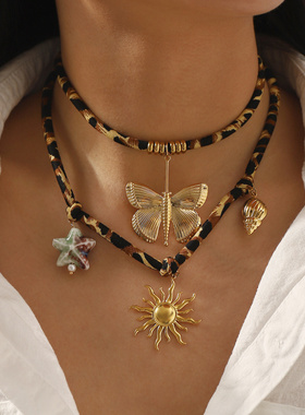 ZN0625跨境新潮时尚不锈钢吊坠豹