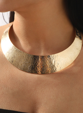 跨境夸张环形纹理设计项圈时尚个