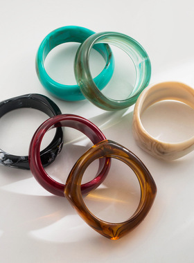 复古跨境亚克力晕染不规则几何手