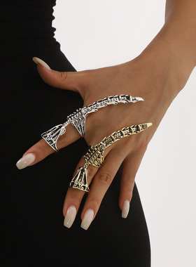 跨境做旧复古风个性蝎子活口戒指