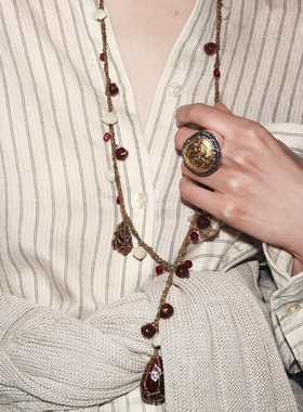 跨境秋冬新款波西米亚风多彩颈链