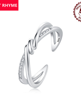 跨境现货批发S925纯银双线缠绕开