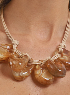 跨境外贸个性夸张复古树脂晕染吊