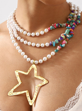 N11930欧美跨境夸张仿珍珠串珠ne