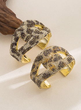 秋冬新款超闪满钻开口手镯跨境夸