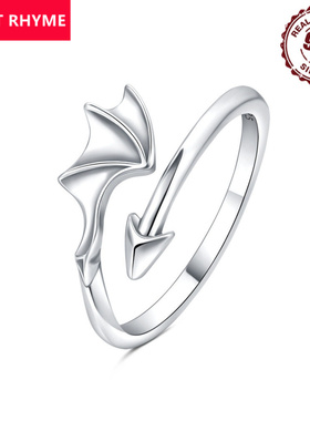 跨境现货爆款S925纯银恶魔翅膀开