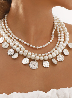 N12147时尚气质新款复古人像颈链