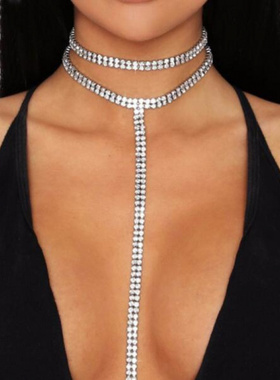 10310欧美颈链choker爪链流苏长