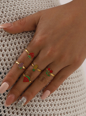 夏季新款不锈钢滴油水果系列彩色