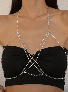 欧美性感夜店风多层交叉身体链满