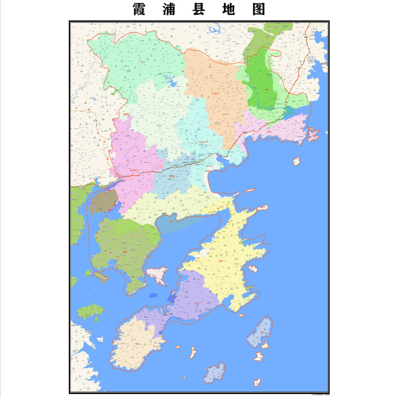 宁德市霞浦县地图2023年行政区划市区主城区街道交通地图图片素材