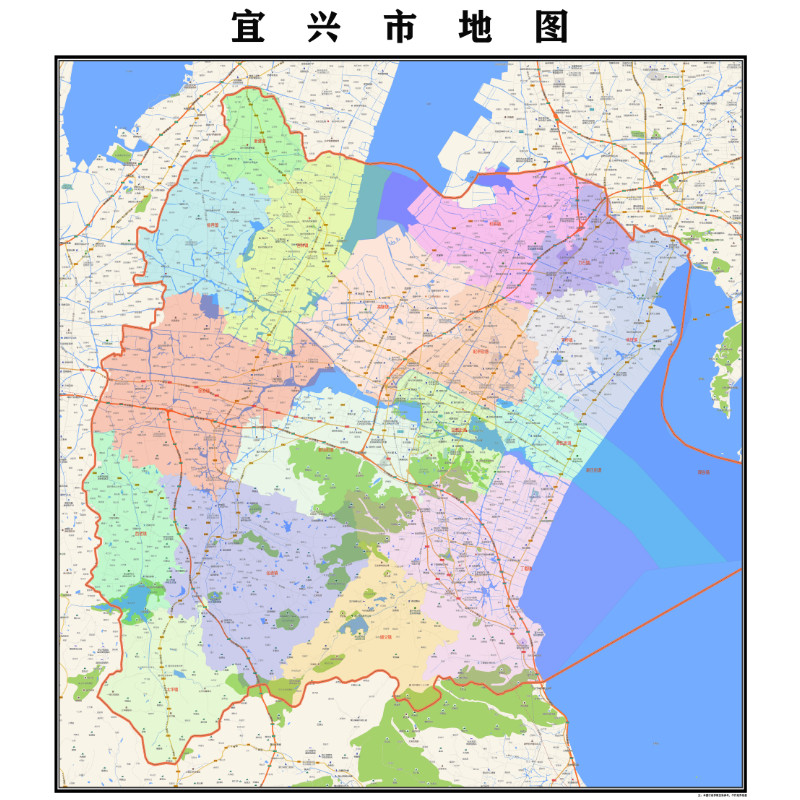 宜兴市地图2023年行政区划市区主城区街道交通地图定制图片素材