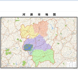 广州市河源市地图2025新版行政区划图街道交通办公室挂图高清防水