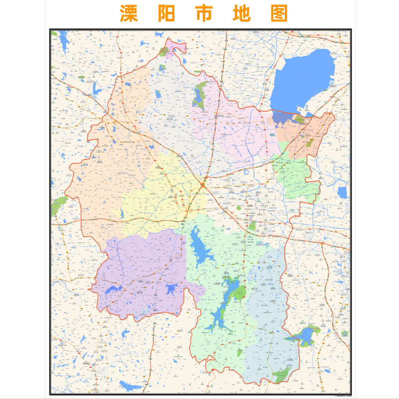 常州溧阳市地图2023年行政区划市区主城区街道交通地图图片素材