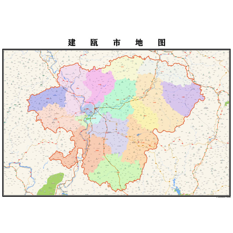 建瓯市地图2023年行政区划市区主城区街道交通地图南平图片素材