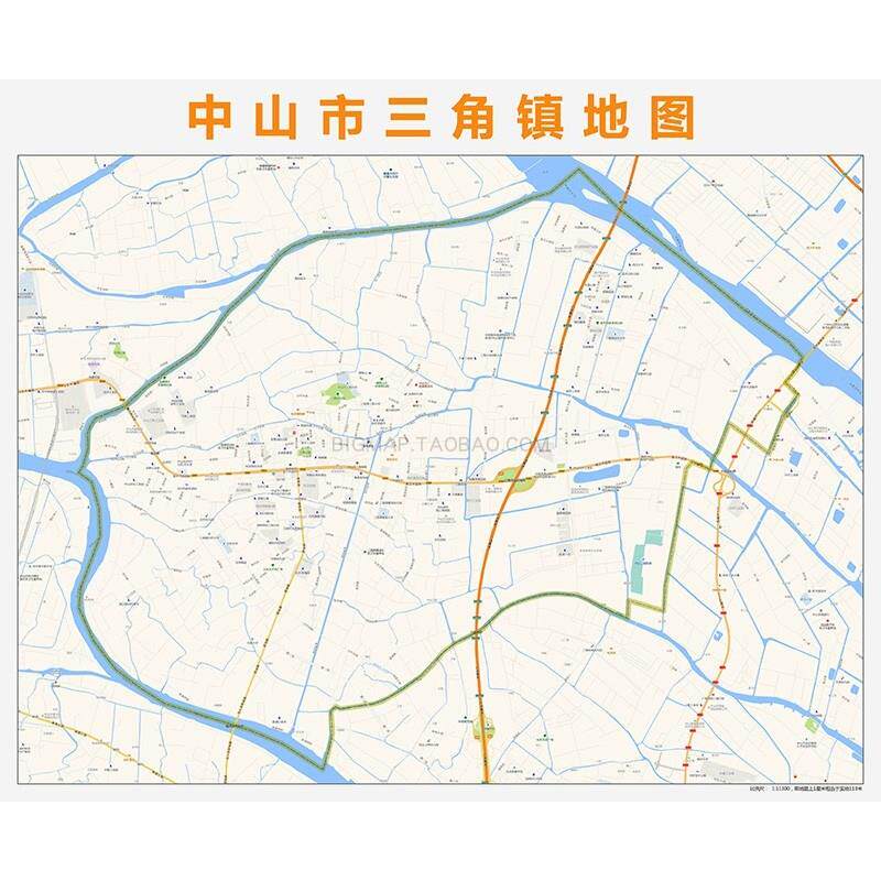 中山市三角镇行政区划地图 高清定制2022城市交通卫星办公室挂图
