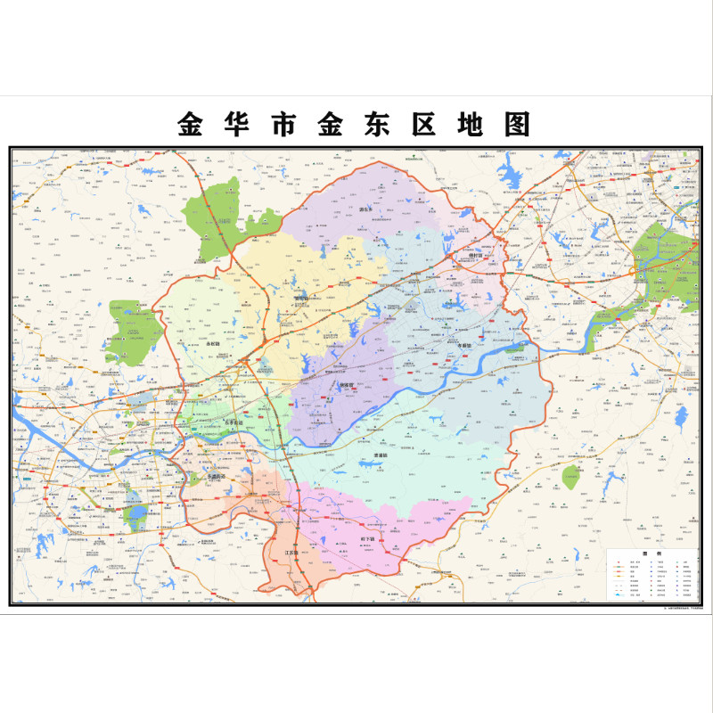 金华市金东区地图2023年行政区划市区主城区街道交通地图图片素材