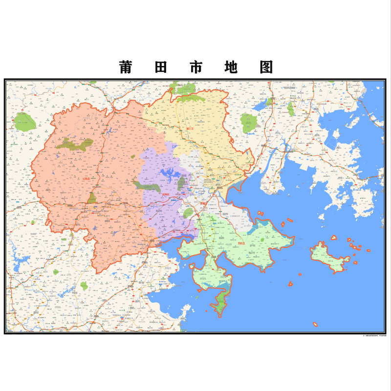 莆田市地图2025年行政区划市区主城区街道交通地图定制图片素材