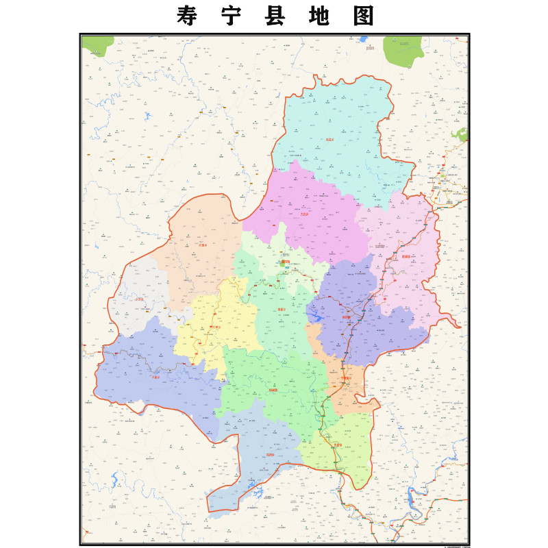 宁德市寿宁县地图2023年行政区划市区主城区街道交通地图图片素材