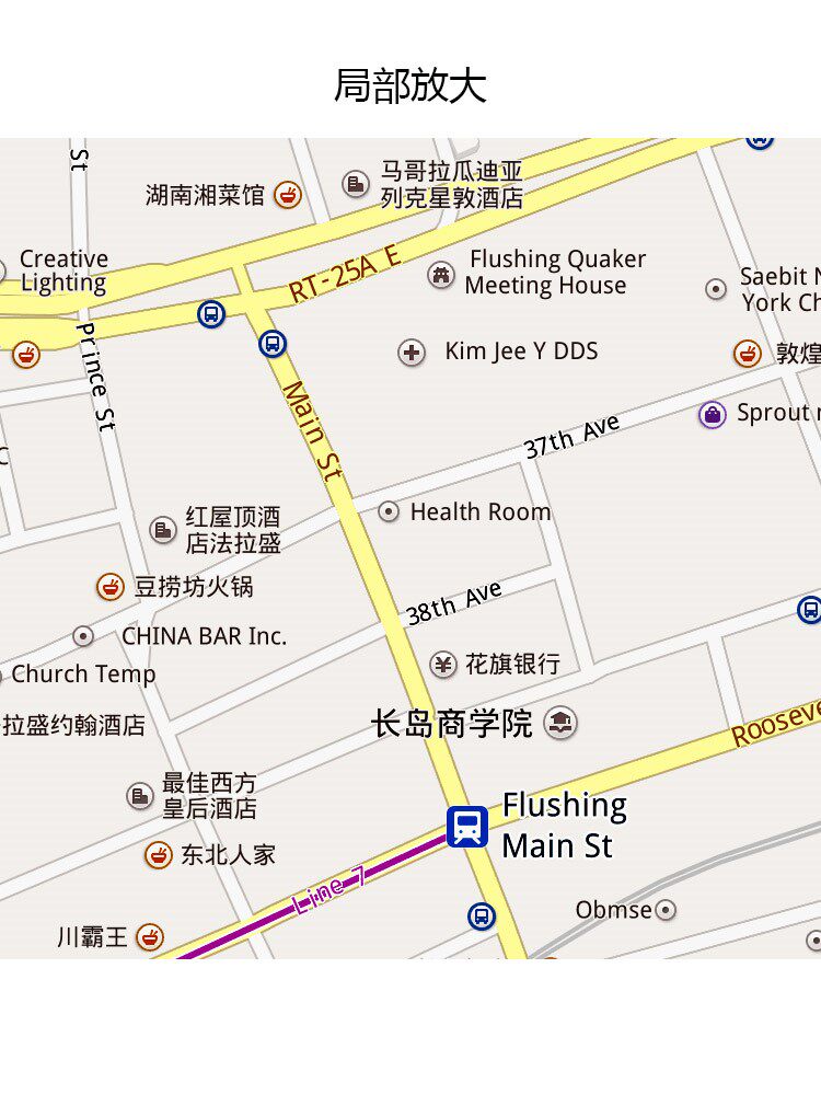 美国纽约法拉盛地图 移民外贸旅游公司旅行社街道书房装饰画芯