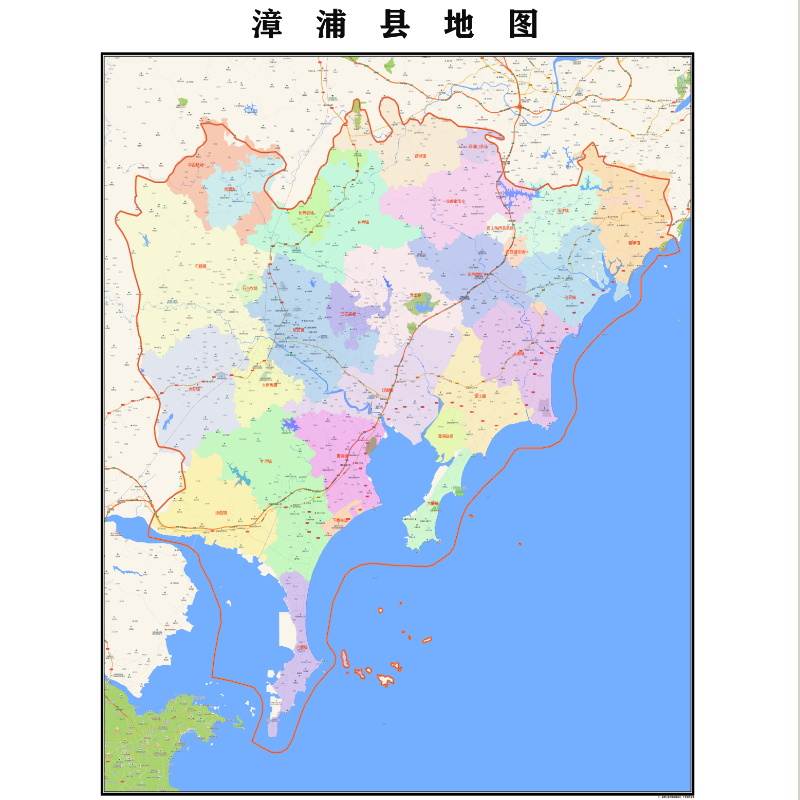 漳州市漳浦县地图2023年行政区划市区主城区街道交通地图图片素材