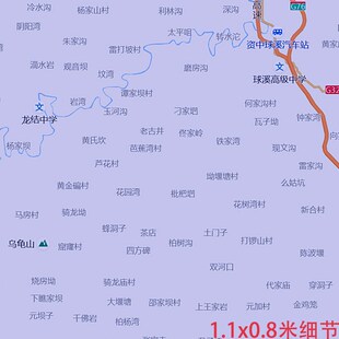内江市地图1.1m行政区划四川省JPG电子版高清图片2025年