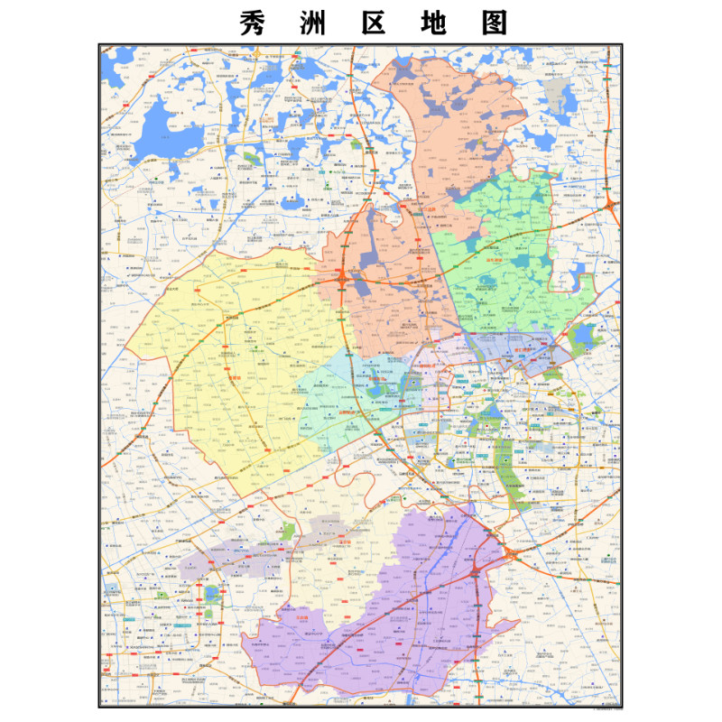 湖州市秀洲区地图2023年行政区划市区主城区街道交通地图图片素材