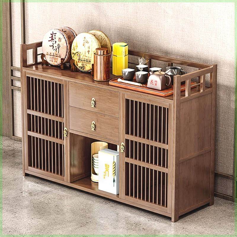 茶桌边柜侧柜茶柜茶水柜茶台茶桌侧边柜置物架实木办公室茶具茶叶