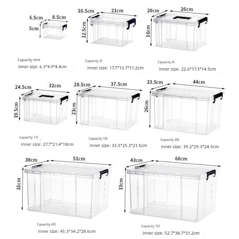 Storage box plastic box transparent dormitory organize boxes
