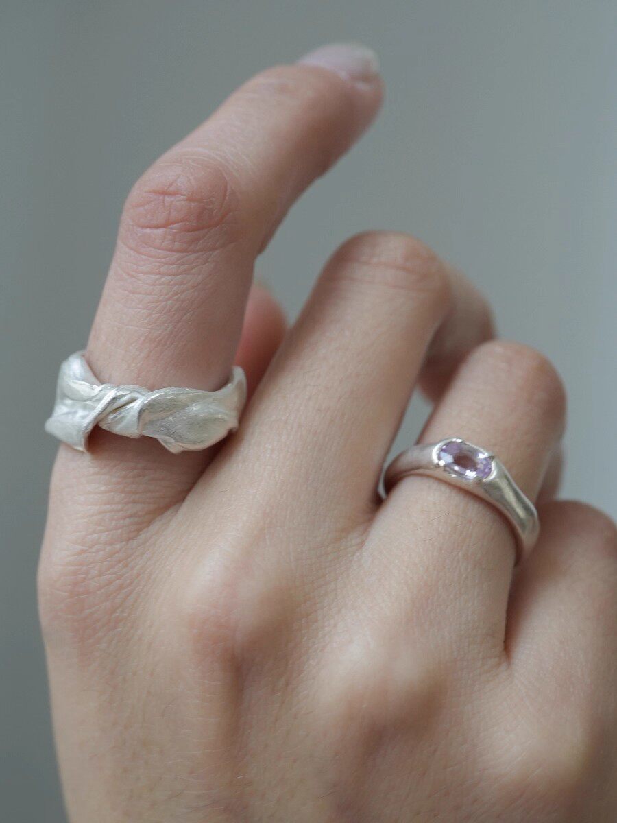 Silk Satin Pleated Twisted Open Ring, Vintage Style, Simple And Unique Design, 2025 Niche Design_voghion.com