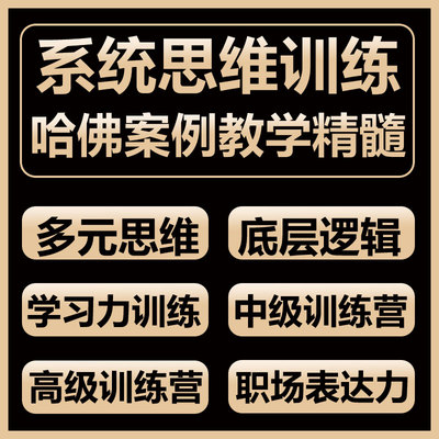 系统思维应用高级训练营中级训练营多元思维职场学习力训练营教程