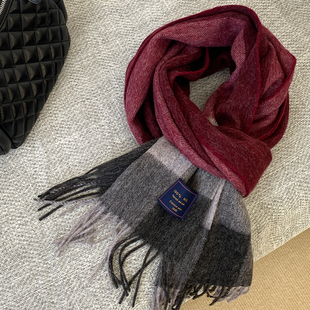 苏格兰爱丁堡100%wool澳洲羊毛围巾男女加厚秋冬高档格子情侣围脖